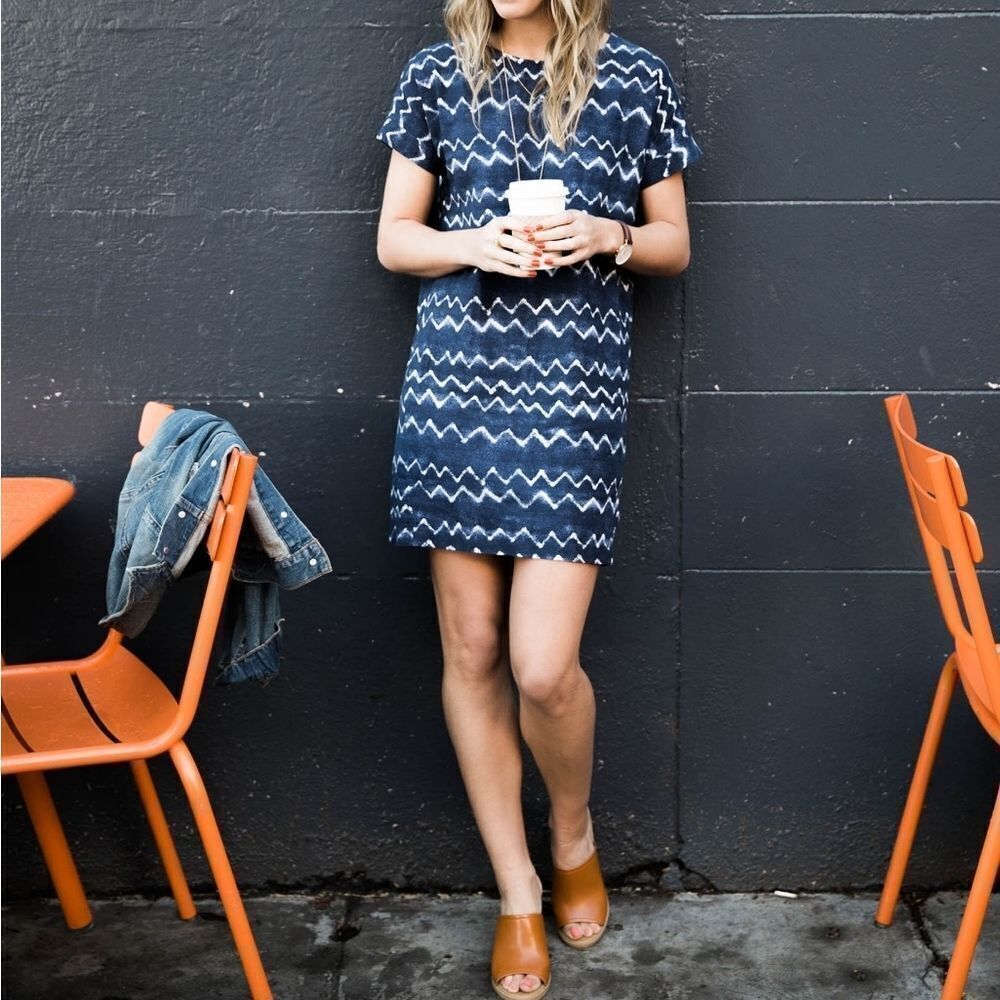 NWT OLD NAVY Shibori Linen Blend Shirt Dress M
